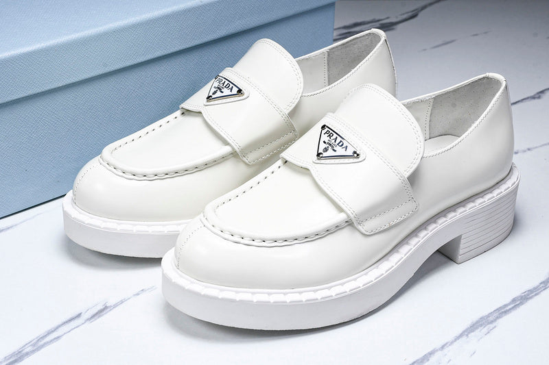 White Leather Loafers