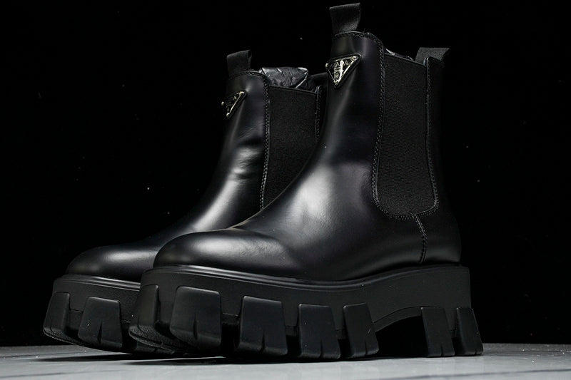 Monolith Black Brushed Leather Boots