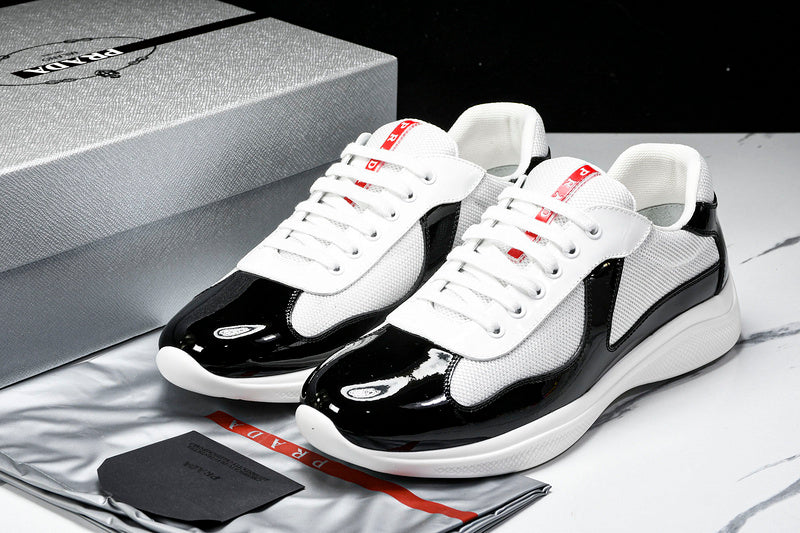 White & Black Cup Sneakers