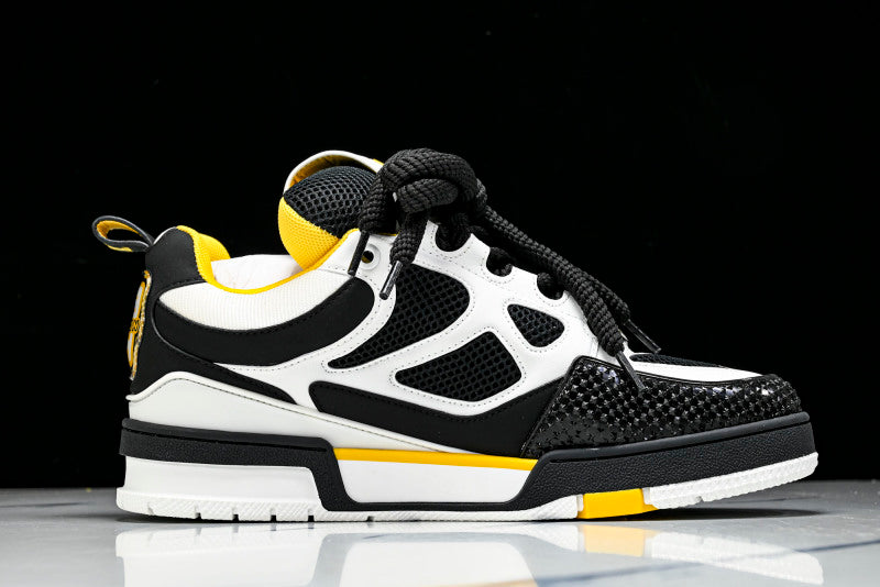 Black Yellow & White Skate Sneakers