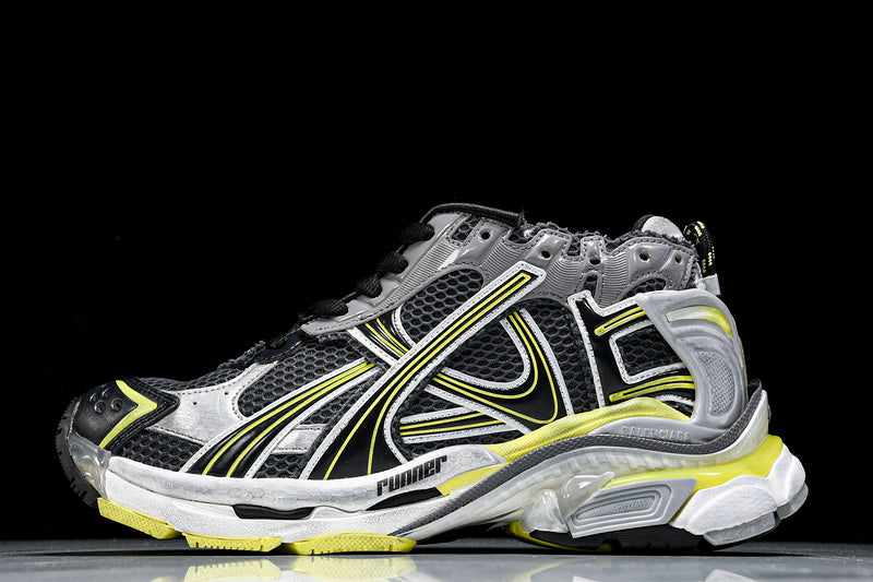 Grey Yellow Runner Sneakers