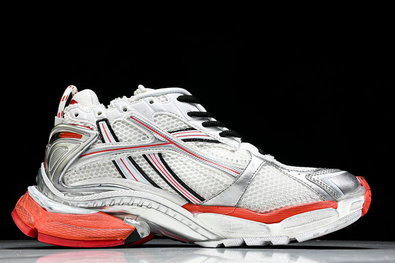 Red White Silver Runner Sneakers
