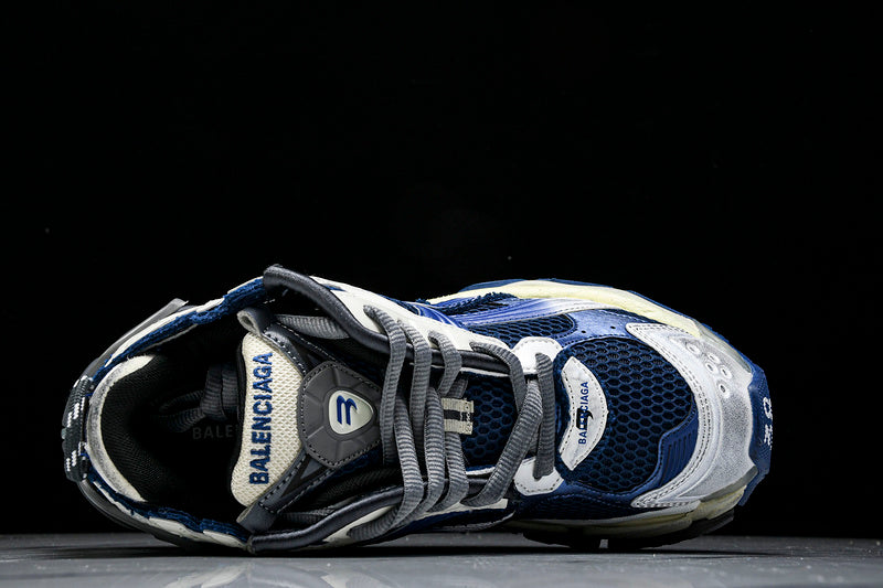 Gradient White Navy Grey Runner Sneakers