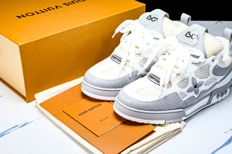 Grey & White Skate Sneakers