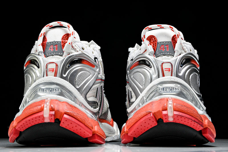 Red White Silver Runner Sneakers