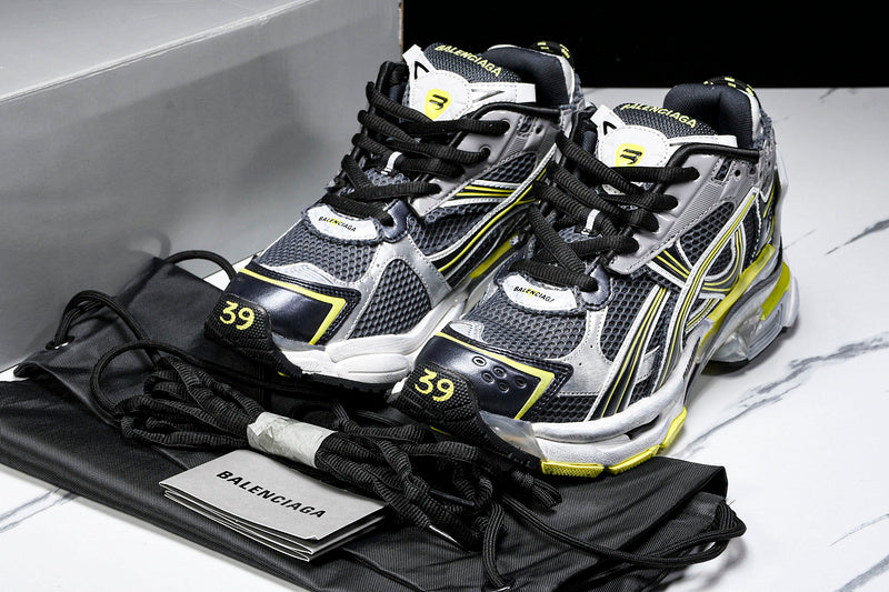 Grey Yellow Runner Sneakers