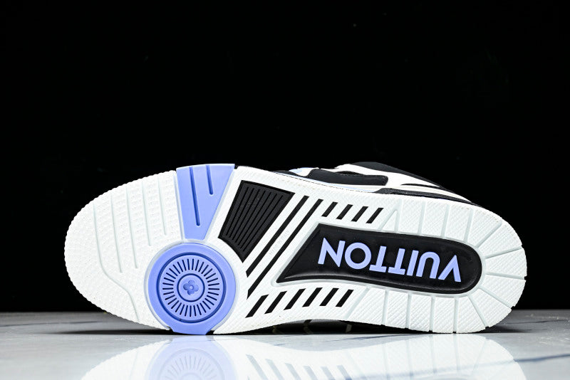 Baby Blue Black & White Skate Sneakers