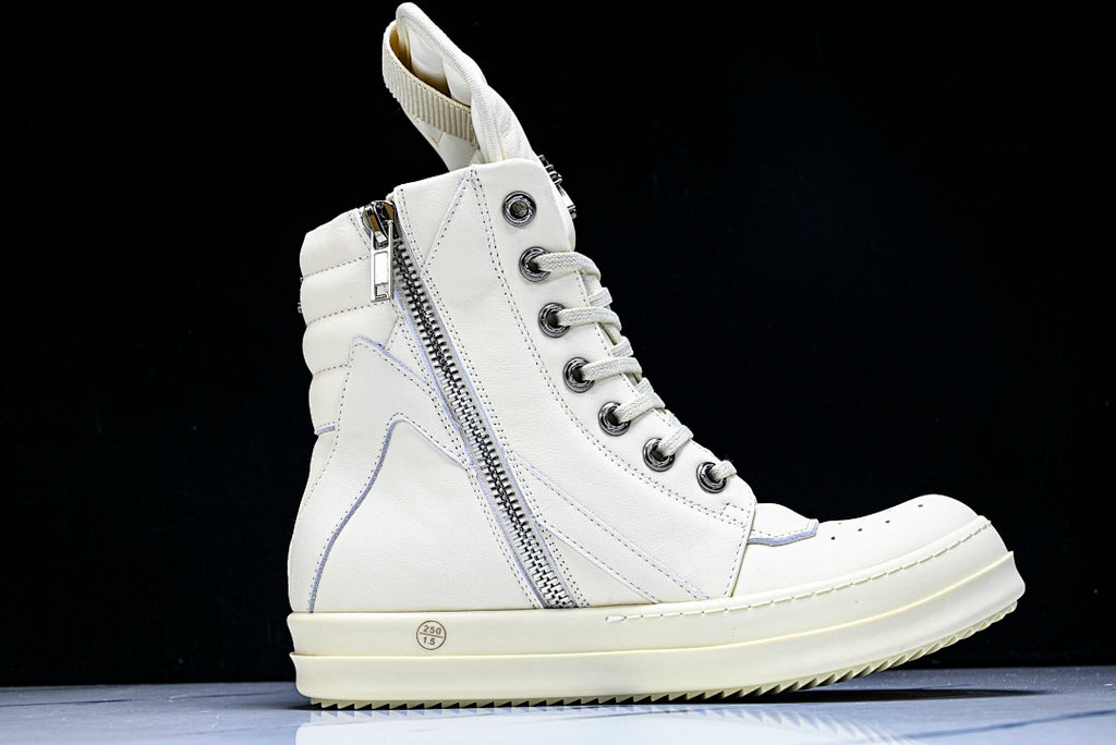 High Top Geobasket x CH White Leather Shoes