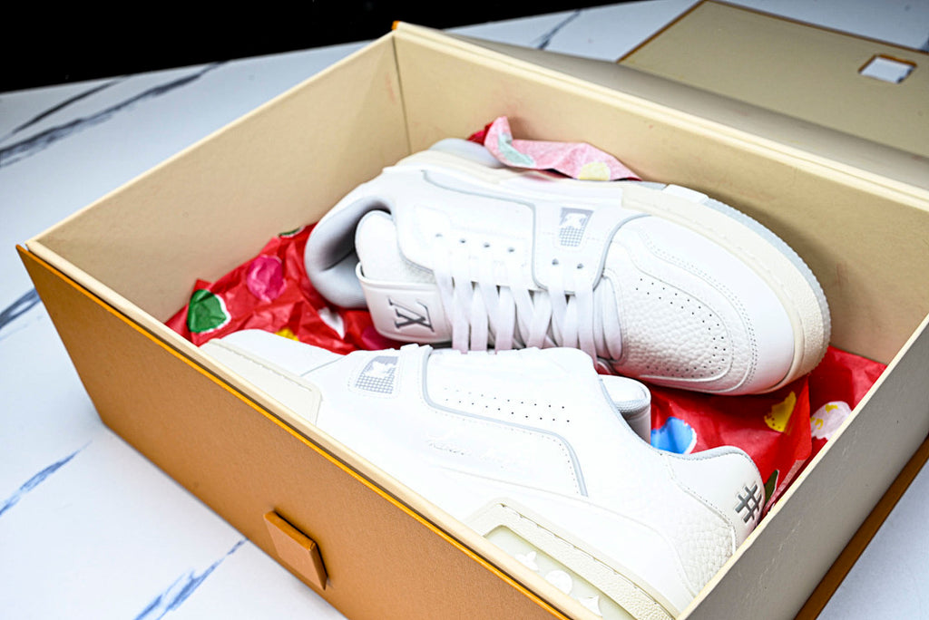 Cream White #54 Trainer Sneakers