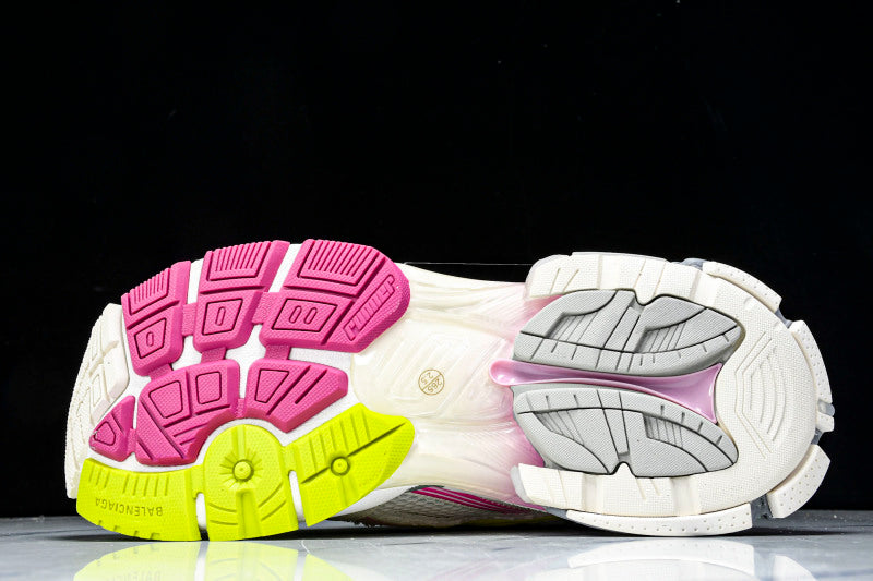 Neon Pink & Yellow White Runner Sneakers