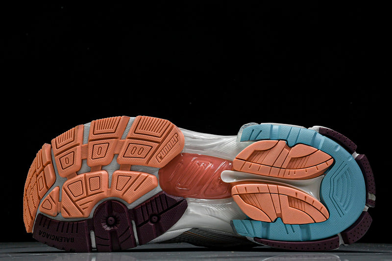 Worn-Out Orange Blue Yellow Runner Sneakers