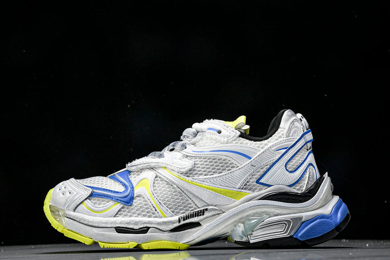 White Yellow Blue Runner Sneakers