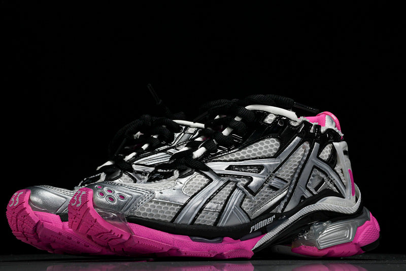 Silver Pink Black Runner Sneakers