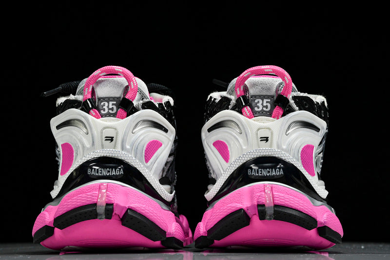 Silver Pink Black Runner Sneakers