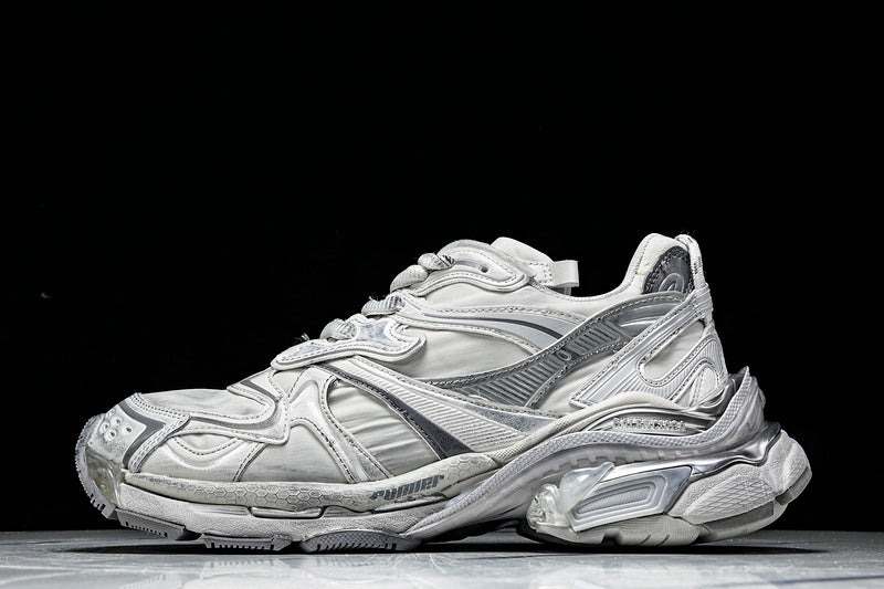Futuristic Grey Runner Sneakers