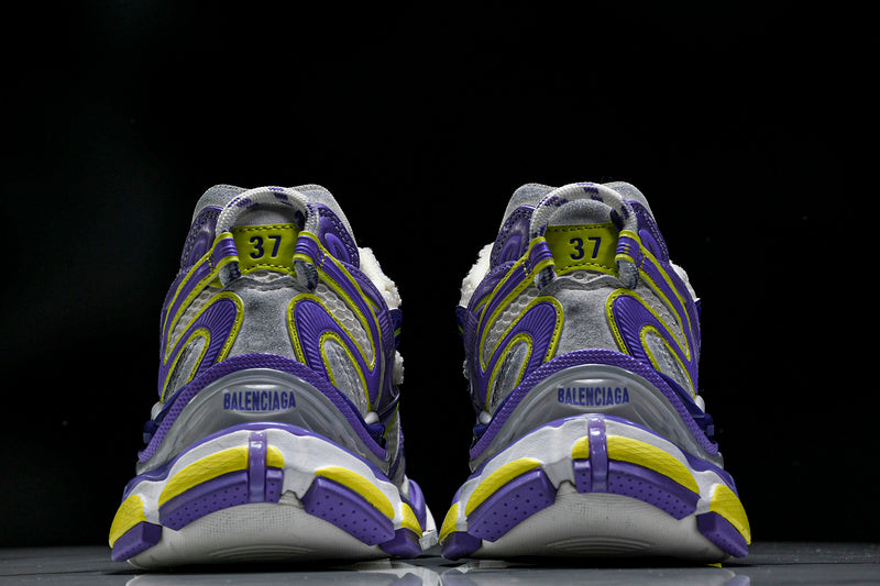 Purple White Neon Yellow Runner Sneakers