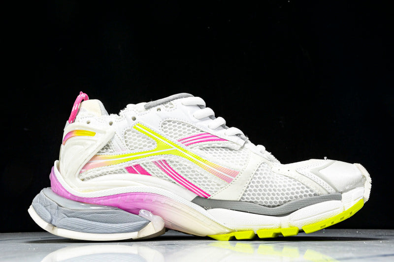 Neon Pink & Yellow White Runner Sneakers