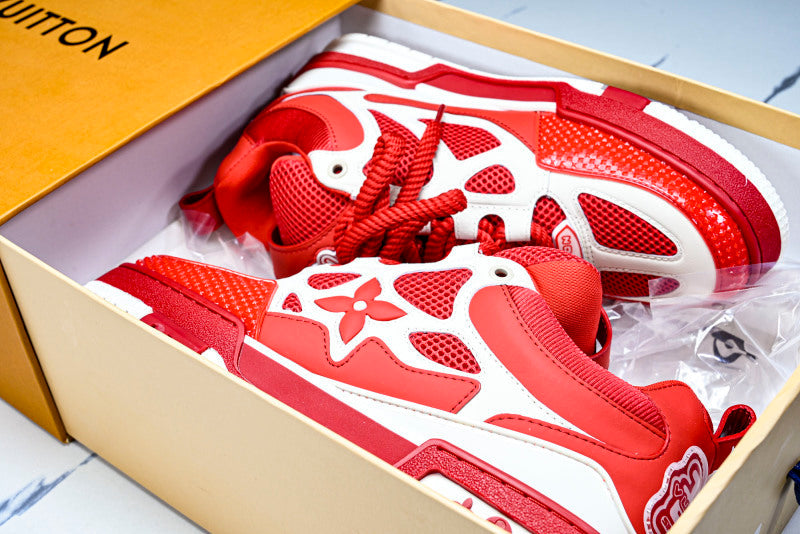Red & White Skate Sneakers