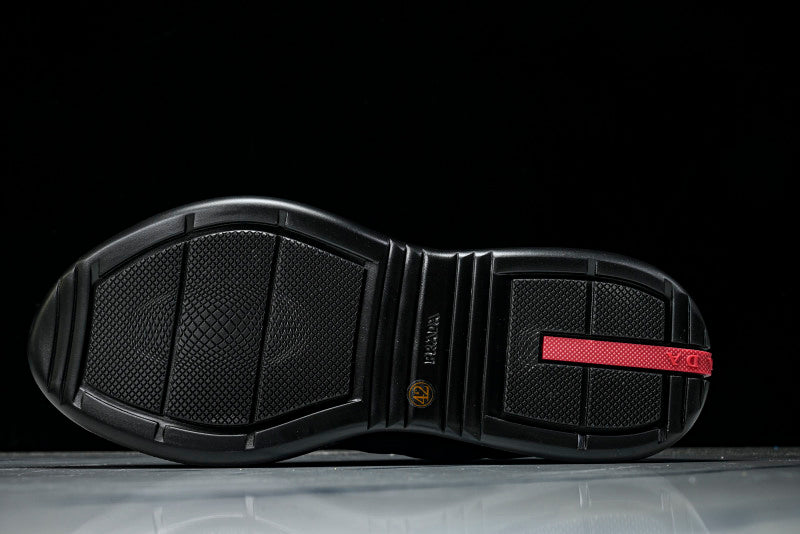 Black Leather Cup Sneakers