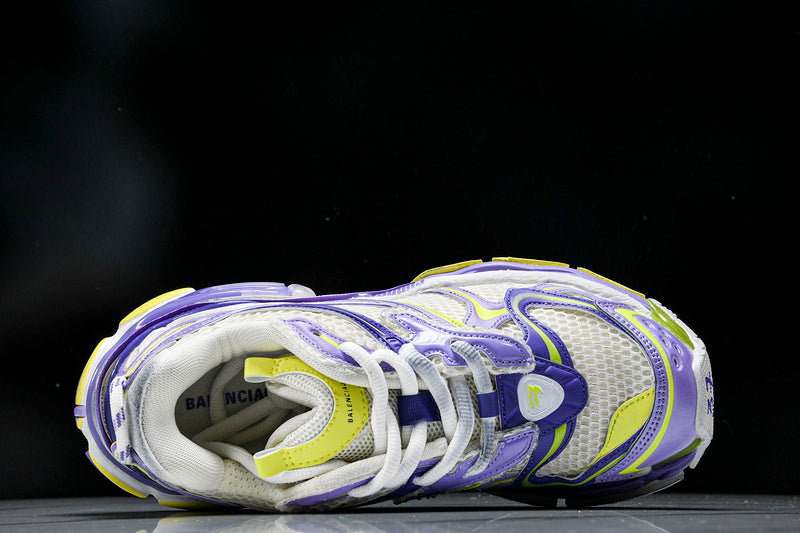 Purple White Neon Yellow Runner Sneakers