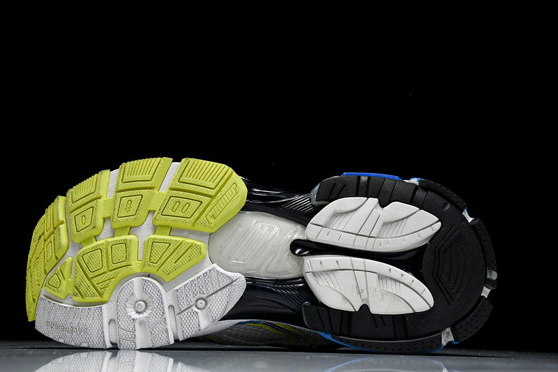 Grey Blue Neon Yellow Runner Sneakers