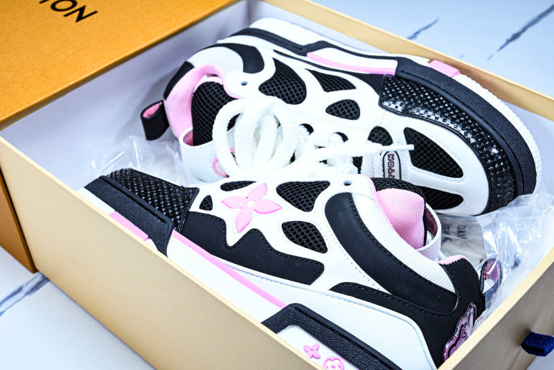 Pink Black & White Skate Sneakers