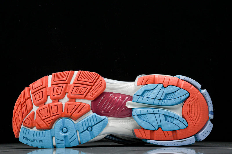 Worn-Out Orange Blue Pink Runner Sneakers