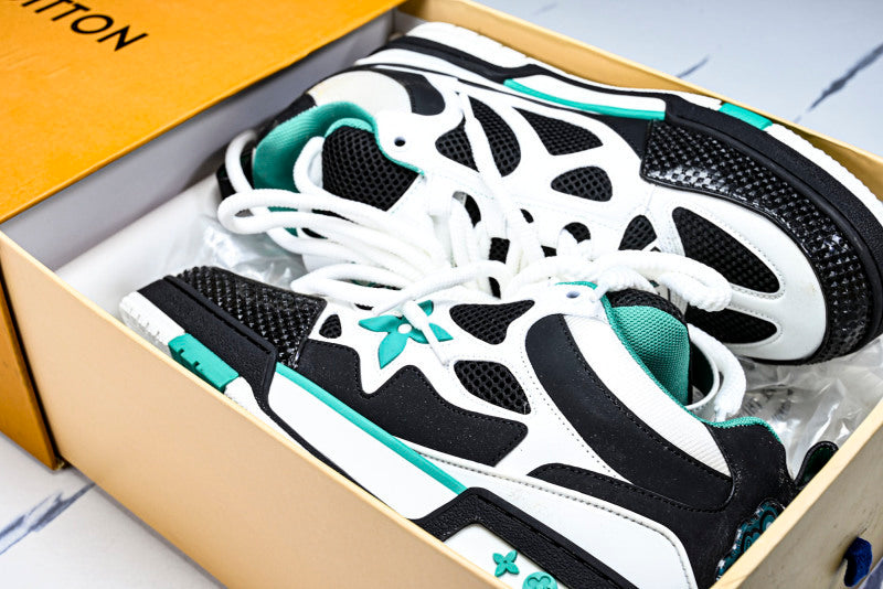 Mint Green Black & White Skate Sneakers