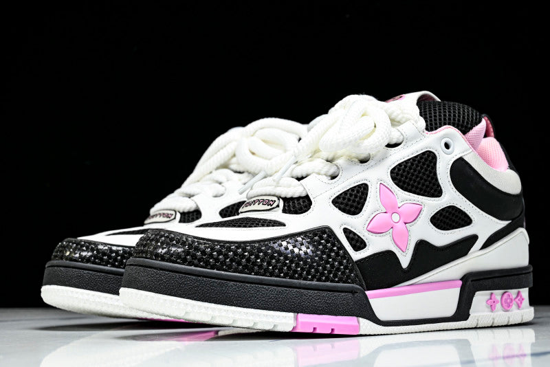 Pink Black & White Skate Sneakers