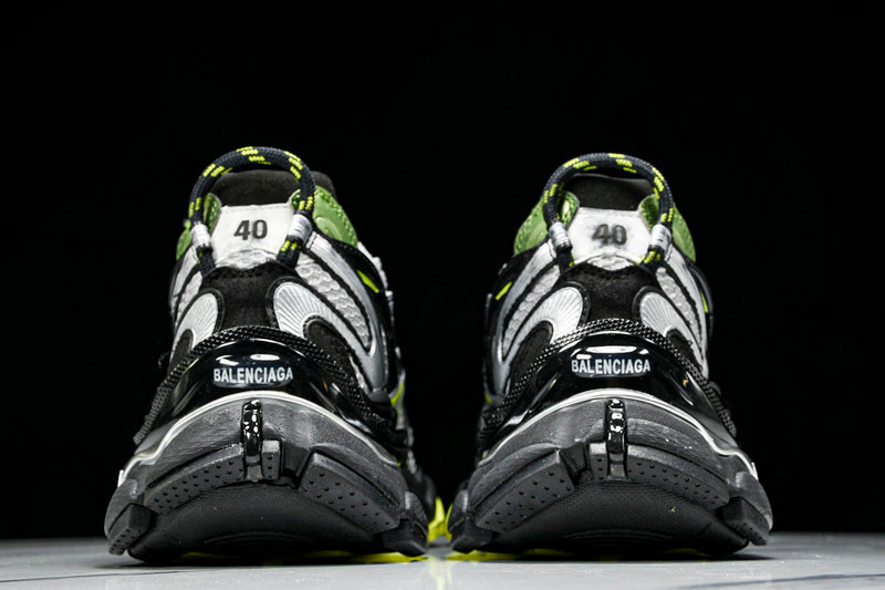 Silver Black Neon Green Runner Sneakers