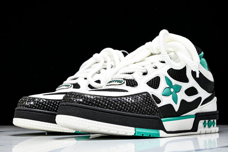 Mint Green Black & White Skate Sneakers