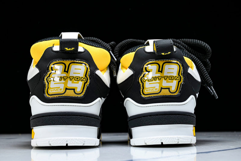 Black Yellow & White Skate Sneakers