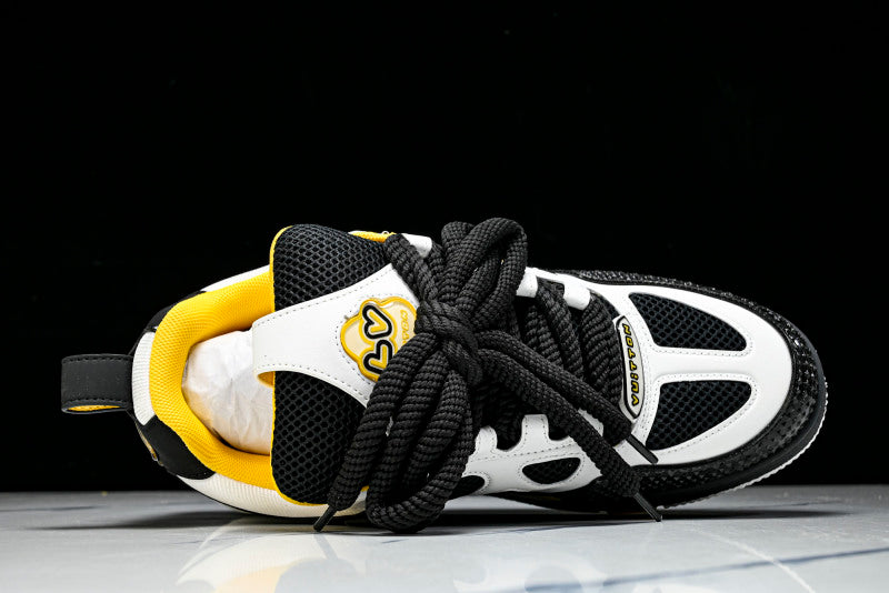Black Yellow & White Skate Sneakers