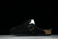 Birkenstock Boston Shearling Suede Leather Black Clogs