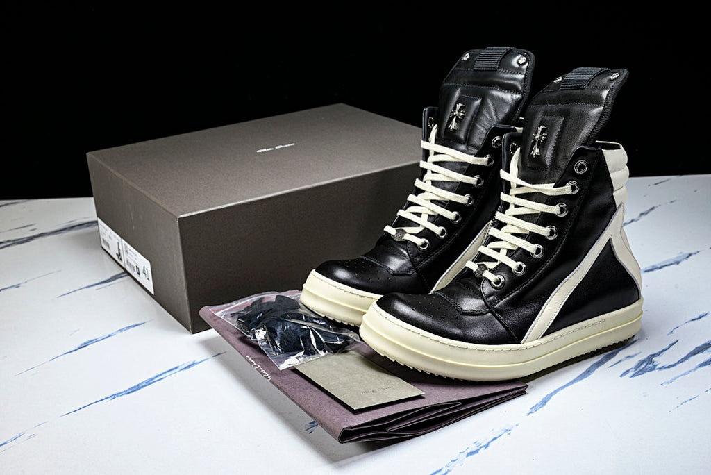 High Top Geobasket x CH Two-Tone Leather Shoes