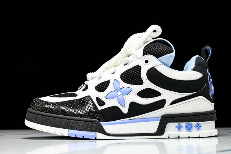 Baby Blue Black & White Skate Sneakers