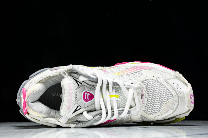 Neon Pink & Yellow White Runner Sneakers