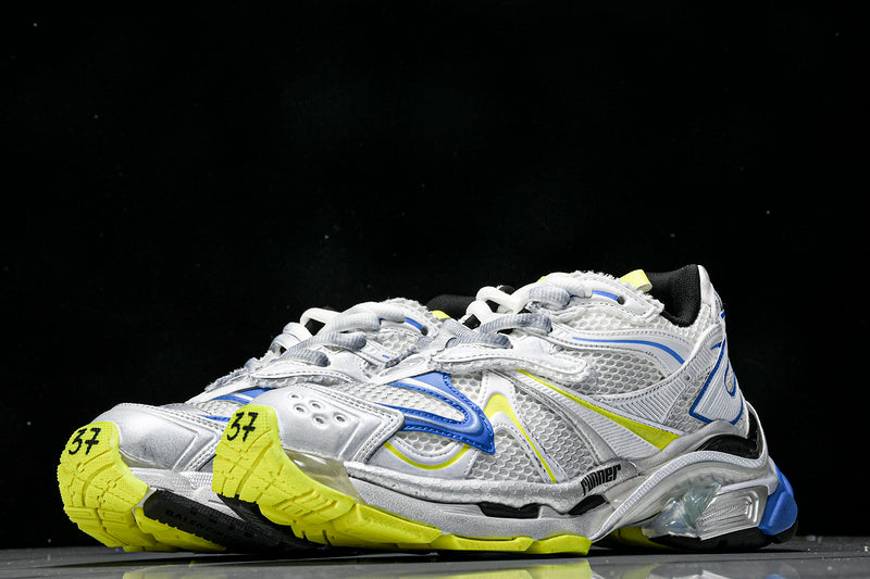 White Yellow Blue Runner Sneakers