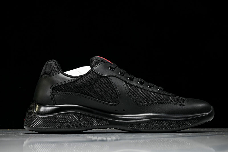 Black Leather Cup Sneakers