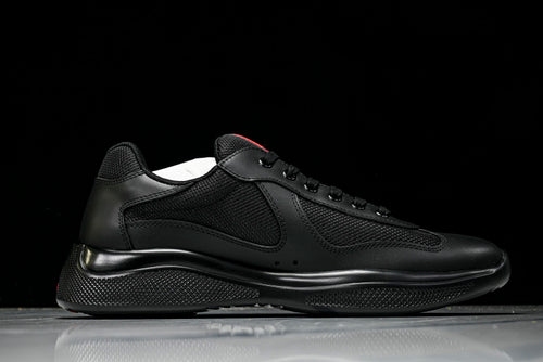 Black Leather Cup Sneakers