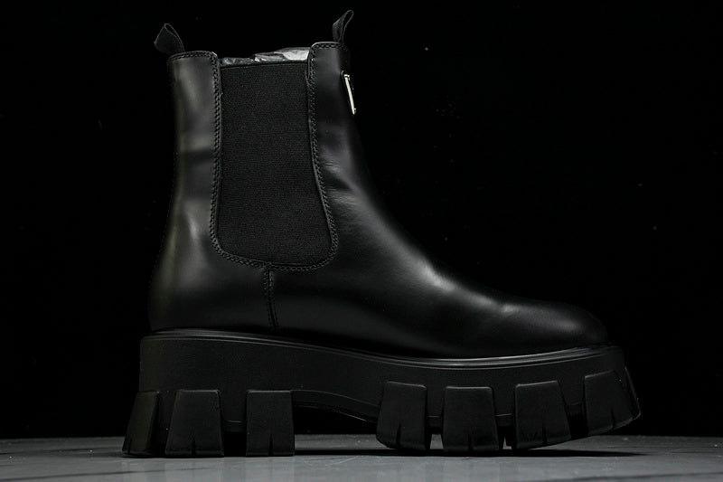 Monolith Black Brushed Leather Boots