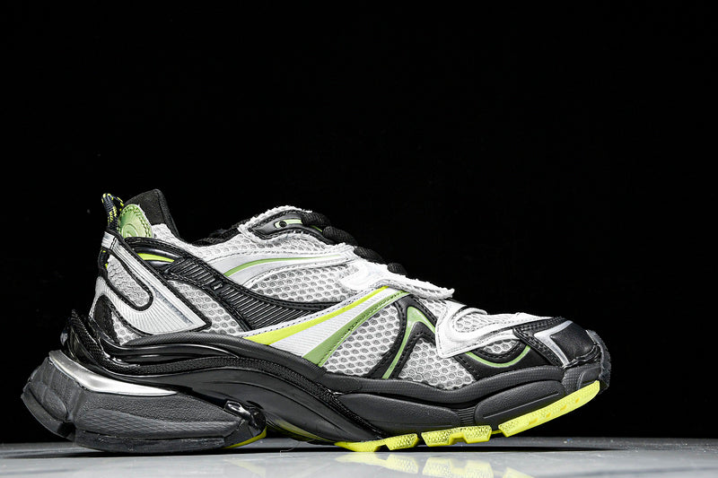 Silver Black Neon Green Runner Sneakers