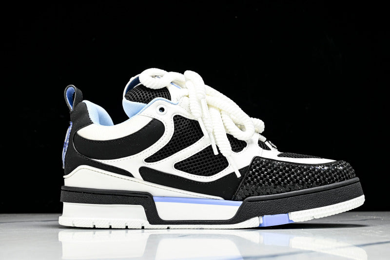 Baby Blue Black & White Skate Sneakers