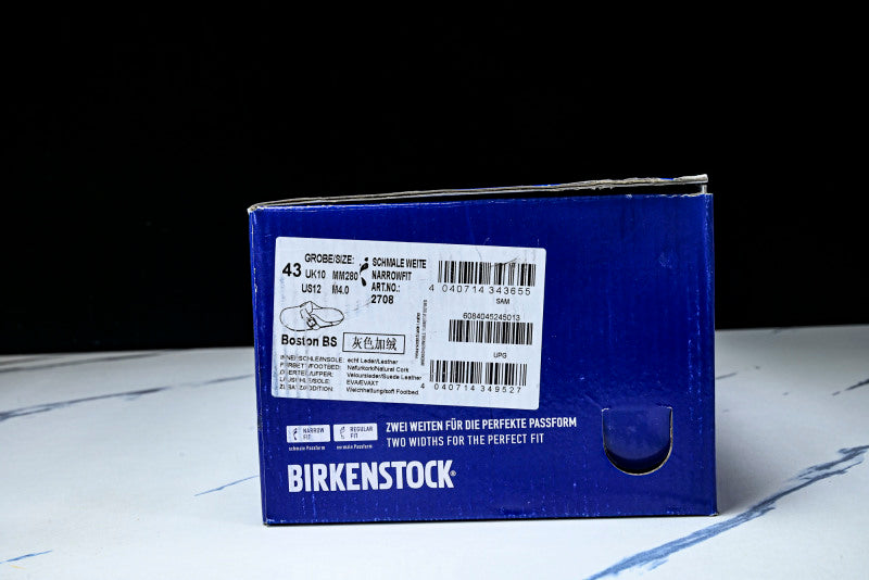 Birkenstock Boston Shearling Suede Leather Grey Clogs