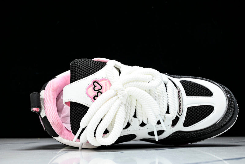 Pink Black & White Skate Sneakers