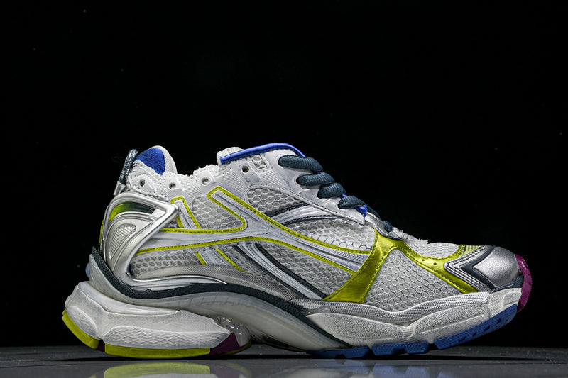 Worn-Out White Purple Blue Runner Sneakers