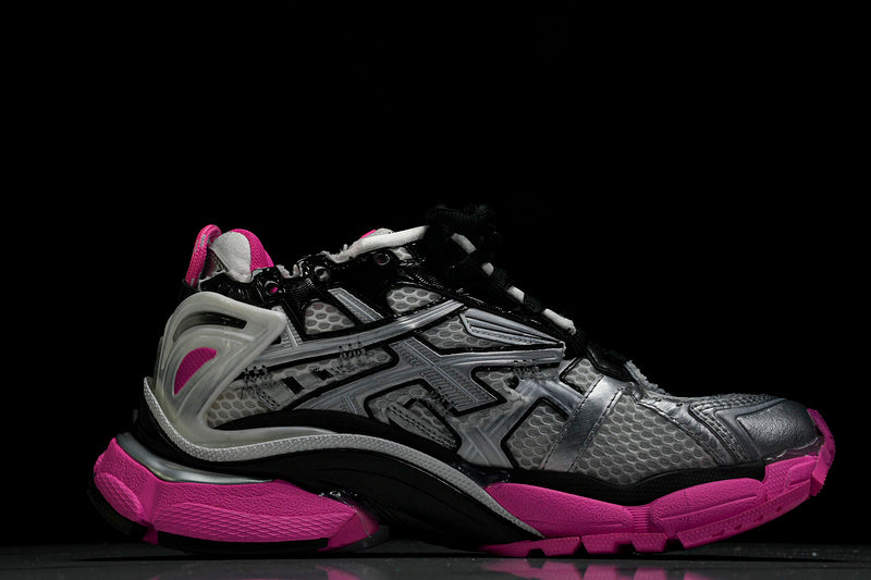 Silver Pink Black Runner Sneakers