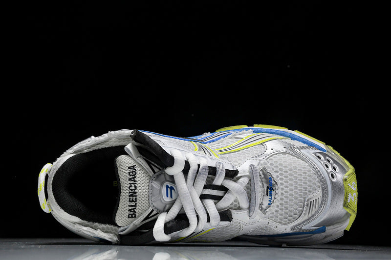 Grey Blue Neon Yellow Runner Sneakers