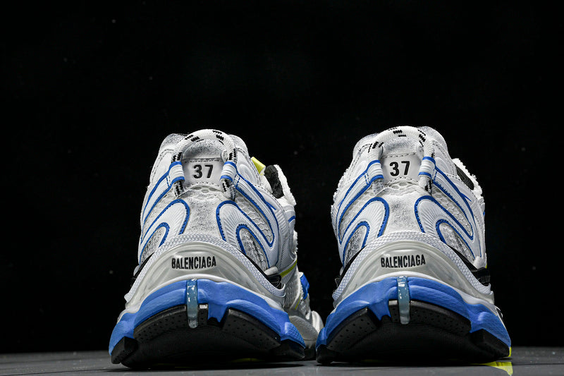 White Yellow Blue Runner Sneakers