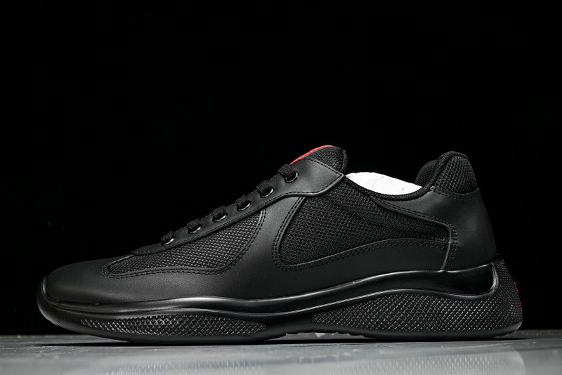 Black Leather Cup Sneakers